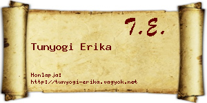 Tunyogi Erika névjegykártya